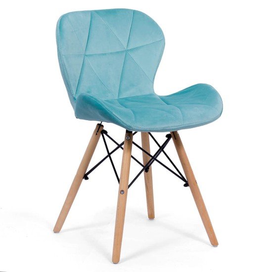 Velvet kitchen chair and wooden frame BUC 241V tiffany bleu Velvet kitchen chair and wooden frame BUC 241V tiffany bleu