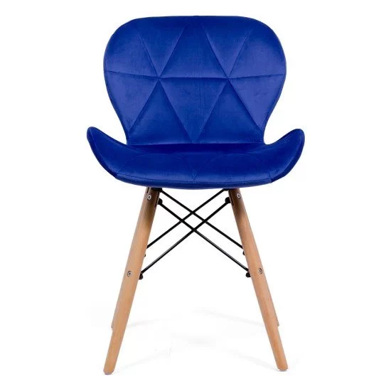 Velvet kitchen chair and wooden frame BUC 241V royal blue