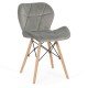 Velvet kitchen chair and wooden frame BUC 241V grey Velvet kitchen chair and wooden frame BUC 241V grey