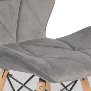 Velvet kitchen chair and wooden frame BUC 241V grey Velvet kitchen chair and wooden frame BUC 241V grey