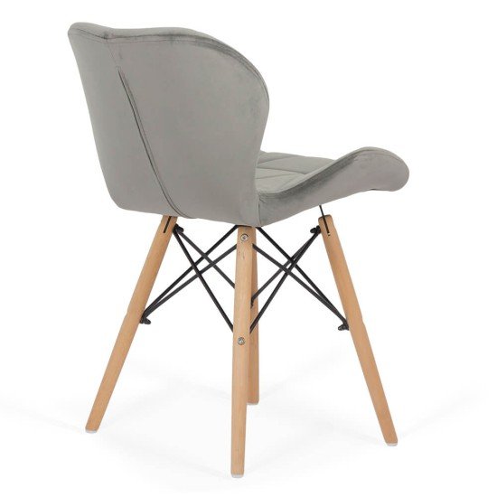 Velvet kitchen chair and wooden frame BUC 241V grey Velvet kitchen chair and wooden frame BUC 241V grey