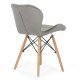 Velvet kitchen chair and wooden frame BUC 241V grey