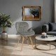 Velvet kitchen chair and wooden frame BUC 241V grey