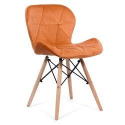 Velvet kitchen chair and wooden frame BUC 241V orange Velvet kitchen chair and wooden frame BUC 241V orange