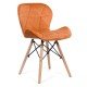 Velvet kitchen chair and wooden frame BUC 241V orange