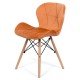 Velvet kitchen chair and wooden frame BUC 241V orange