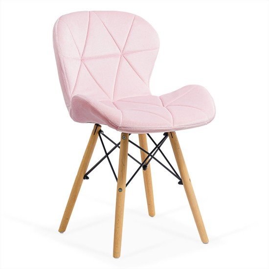 Velvet kitchen chair and wooden frame BUC 241V pink