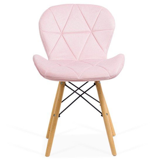 Velvet kitchen chair and wooden frame BUC 241V pink