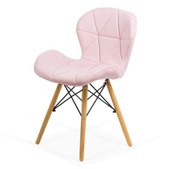 Velvet kitchen chair and wooden frame BUC 241V pink