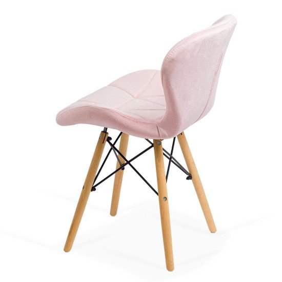 Velvet kitchen chair and wooden frame BUC 241V pink