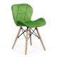 Velvet kitchen chair and wooden frame BUC 241V light green