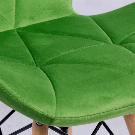 Velvet kitchen chair and wooden frame BUC 241V light green Velvet kitchen chair and wooden frame BUC 241V light green
