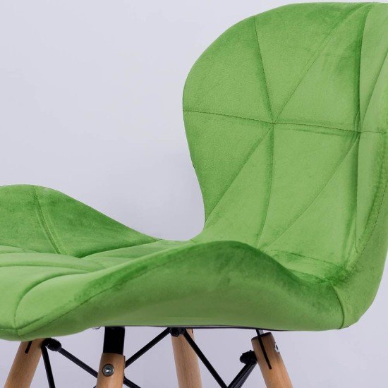 Velvet kitchen chair and wooden frame BUC 241V light green Velvet kitchen chair and wooden frame BUC 241V light green