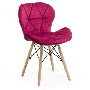 Velvet kitchen chair and wooden frame BUC 241V burgundy Velvet kitchen chair and wooden frame BUC 241V burgundy