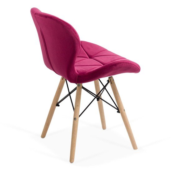 Velvet kitchen chair and wooden frame BUC 241V burgundy