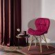 Velvet kitchen chair and wooden frame BUC 241V burgundy