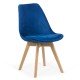 Velvet living room chair and wooden legs BUC 242V blue