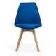 Velvet living room chair and wooden legs BUC 242V blue