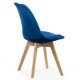 Velvet living room chair and wooden legs BUC 242V blue