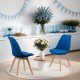 Velvet living room chair and wooden legs BUC 242V blue