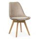 Velvet living room chair and wooden legs BUC 242V beige