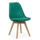 Velvet living room chair and wooden legs BUC 242V green