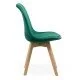 Scaun living din catifea si picioare lemn BUC 242V verde
