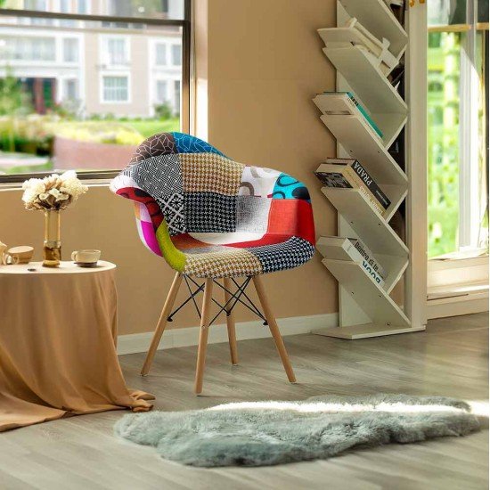 patchwork design chair textile buc 243 multicolor