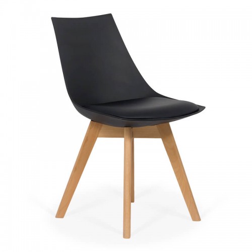 Scaun living cu picioare din lemn buc 245 negru