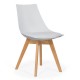 Scaun living cu picioare din lemn BUC 245 alb Scaun living cu picioare din lemn BUC 245 alb