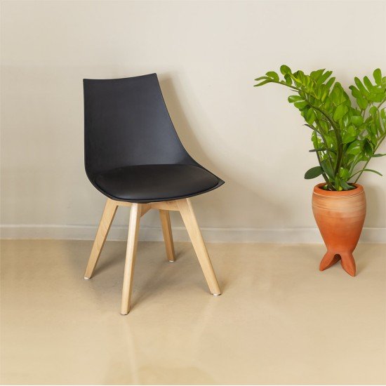 Living chair with wooden legs BUC 245 black