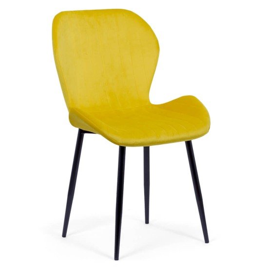 Velvet living chair BUC 248U yellow