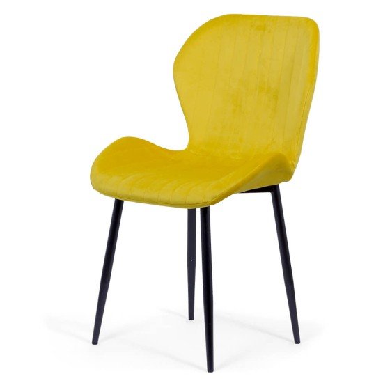 Velvet living chair BUC 248U yellow