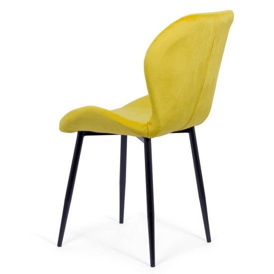 Velvet living chair BUC 248U yellow