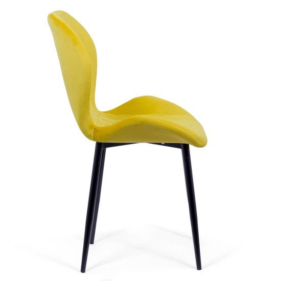 Velvet living chair BUC 248U yellow