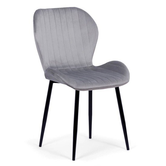 Velvet living chair BUC 248U grey