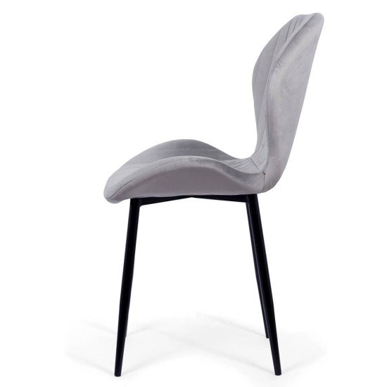 Velvet living chair BUC 248U grey