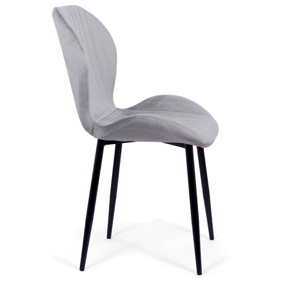 Velvet living chair BUC 248U grey