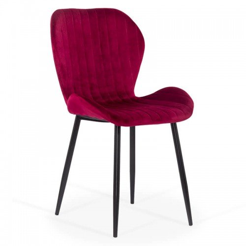 Scaun living din catifea buc 248u visiniu