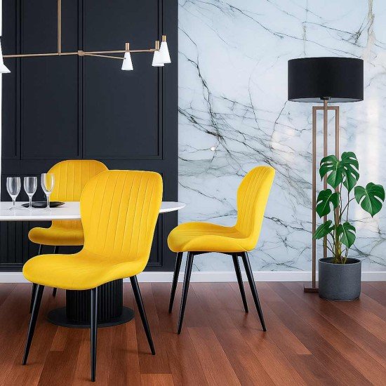 Velvet living chair BUC 248U yellow