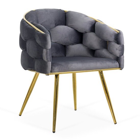 Grey living room chair BUC 251 made of velvet with an elegant look