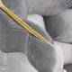 Light gray living room chair BUC 251 made of velvet with gold metal frame