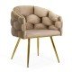 Scaune living bej BUC 251 din catifea cu cadru metalic auriu și piciorușe reglabile Scaune living bej BUC 251 din catifea cu cadru metalic auriu și piciorușe reglabile