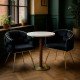 Black velvet living room chair BUC 251 with adjustable gold legs