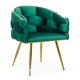 Green living room chair BUC 251 made of velvet with adjustable legs Green living room chair BUC 251 made of velvet with adjustable legs