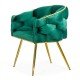 Scaun living verde BUC 251 din catifea cu piciorușe reglabile