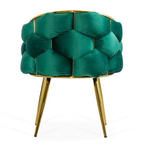 Scaun living verde BUC 251 din catifea cu piciorușe reglabile