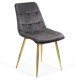 Scaun de bucatarie din catifea si cadru auriu BUC 252 gri Scaun de bucatarie din catifea si cadru auriu BUC 252 gri