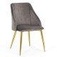 Scaun dining din catifea si cadru auriu BUC 253 gri Scaun dining din catifea si cadru auriu BUC 253 gri