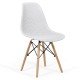 Modern plastic chair with beech wood legs BUC 254 white